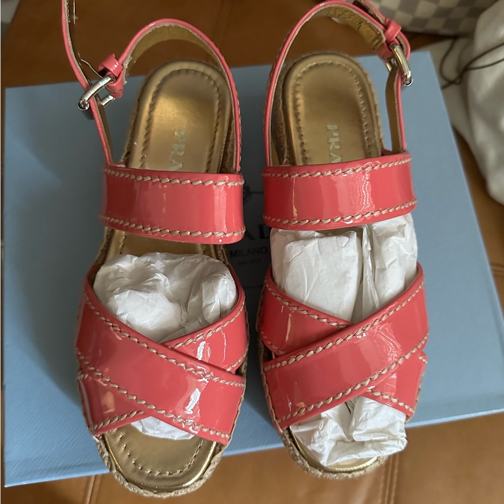 Prada espadrille platform sandals